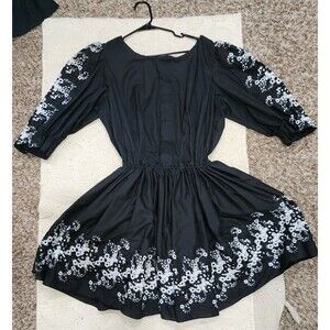Made Especially For You By Becky  Vintage Embroidered  Black/white Mini Dress S